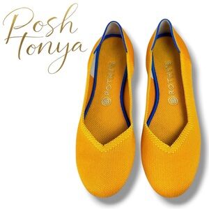 Rothys The Flat Marigold Yellow Round Toe Ballet Flats Size 10 Minimalist